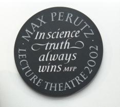 Max Perutz lecture Theatre Plaque